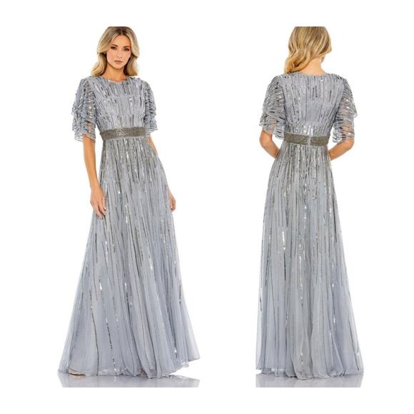 Mac Duggal Dresses & Skirts - Mac Duggal Silver Sequin Maxi Dress